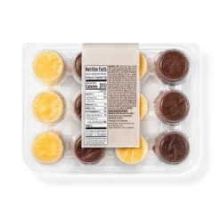 Chocolate & Vanilla Mini Cupcakes - 10oz/12ct - Favorite Day™