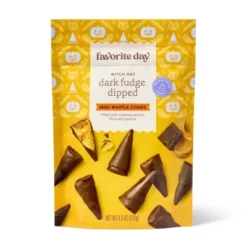 Halloween Witches Hat Dark Fudge Dipped Mini Waffle Cones With Creamy Peanut Butter Flavored Spread - 4.5oz - Favorite Day™ -Favorite Day GUEST 24ce0da7 3391 4987 a9a0 fbdba595a961