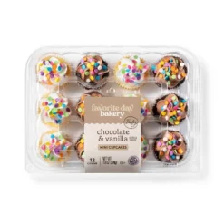 Chocolate & Vanilla Mini Cupcakes - 10oz/12ct - Favorite Day™ -Favorite Day GUEST 8168aa4e 5308 400e b1c3 07c41af955b1