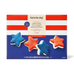 Red White And Blue Star Ice Cream Sandwiches - 10.8oz/4ct - Favorite Day™ -Favorite Day GUEST 91091167 d18c 4926 8f3d c70987b6a8b7
