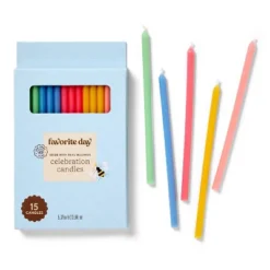 15pc Natural Beeswax Cake Candles Rainbow - Favorite Day™ -Favorite Day GUEST 926533c7 f619 47a5 9837 5fc232810f32