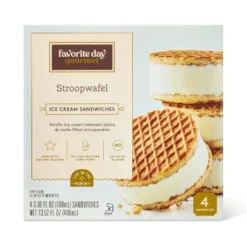 Vanilla Stroopwafel Ice Cream Sandwich With Dulce De Leche Filling - 13.52 Fl Oz/4ct - Favorite Day™ 5 Vanilla Stroopwafel Ice Cream Sandwich With Dulce De Leche Filling - 13.52 Fl Oz/4ct - Favorite Day™ -Favorite Day GUEST d3fa88d2 9788 4e29 8ae7 4c50bf5d021f
