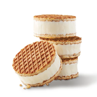 Vanilla Stroopwafel Ice Cream Sandwich With Dulce De Leche Filling - 13.52 Fl Oz/4ct - Favorite Day™ 2 Vanilla Stroopwafel Ice Cream Sandwich With Dulce De Leche Filling - 13.52 Fl Oz/4ct - Favorite Day™ - Image 2